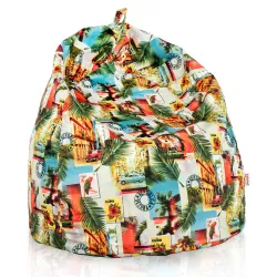 Puff Pera Estándar - Tejido Estampado Premium