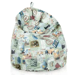 Puff Pera Estándar - Tejido Estampado Premium