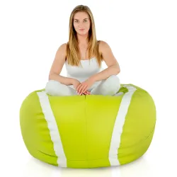 Puff Pelota Tenis Lima - Piel Sintética – vista 4