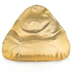 Puff Pera Drop XXL, ideal para el salón, fabricado en cuero ecológico dorado