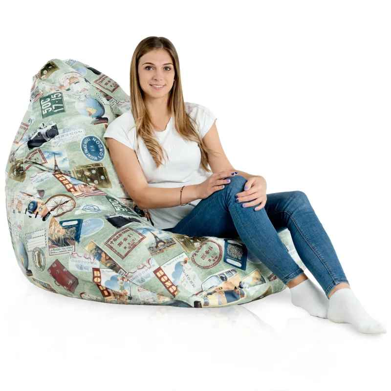 Puff con Respaldo XXL Drop - Tejido Estampado Premium – vista 59