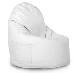 Puff blanco Porto, impermeable para asientos elegantes al aire libre