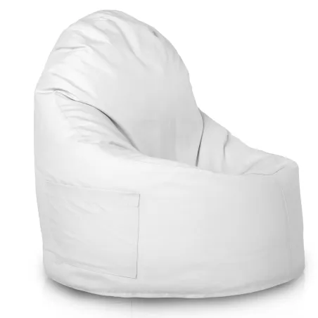 Puff blanco Porto, impermeable para asientos elegantes al aire libre