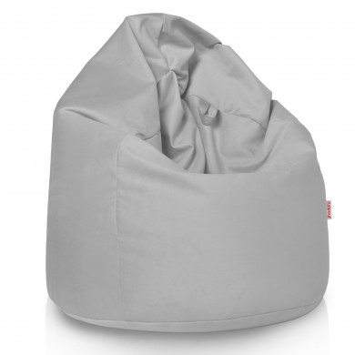 Gris claro puff pera terciopelo