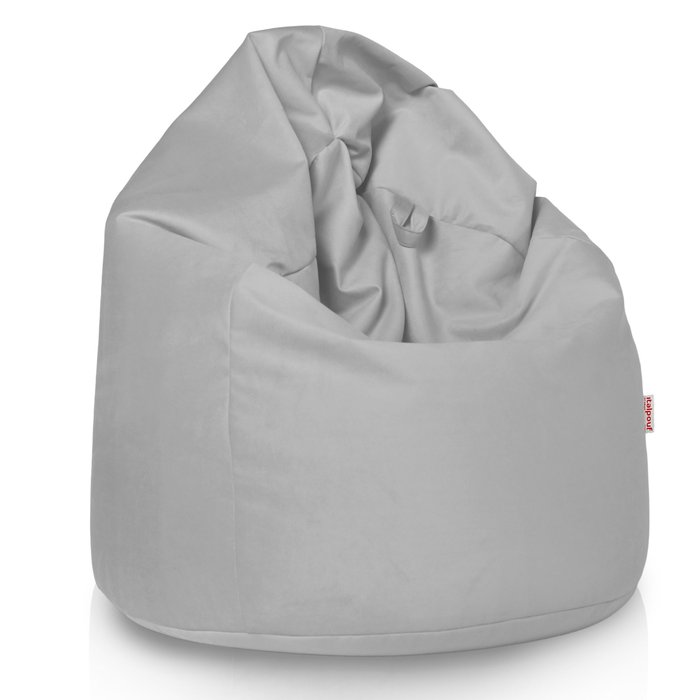Gris claro puff pera XL terciopelo
