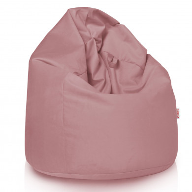 Rosa empolvado puff pera terciopelo