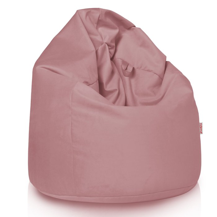 Rosa empolvado puff pera XL terciopelo