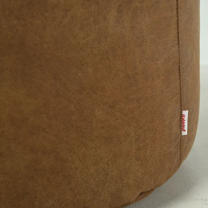 Puff Redondo Cilindro - Piel Natural Premium – vista 5