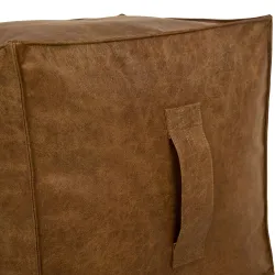 Puff Cuadrado Cubo - Piel Natural Premium – vista 2