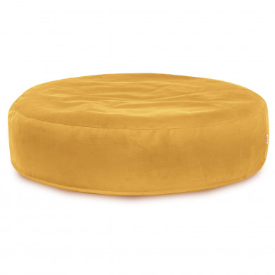 Mostaza Almohada Redonda Monaco terciopelo