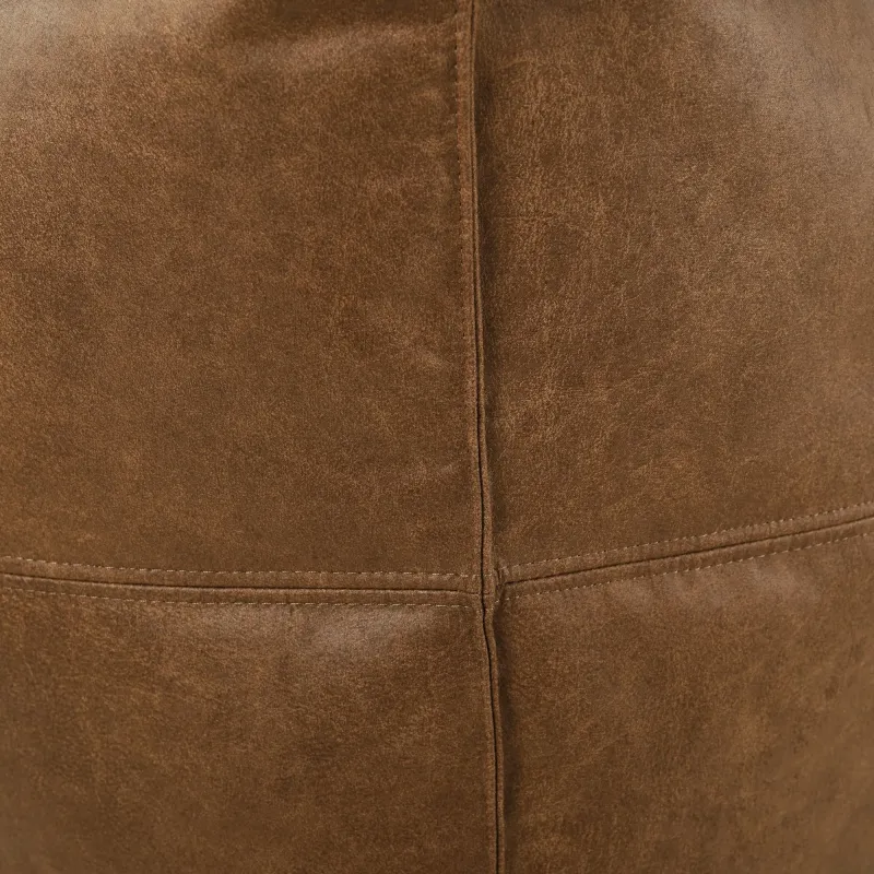 Puff Cuadrado Cubo Con Costura - Piel Natural Premium – vista 5