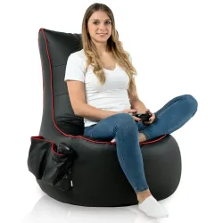 Puff negro moderno para espacios de juego contemporáneos