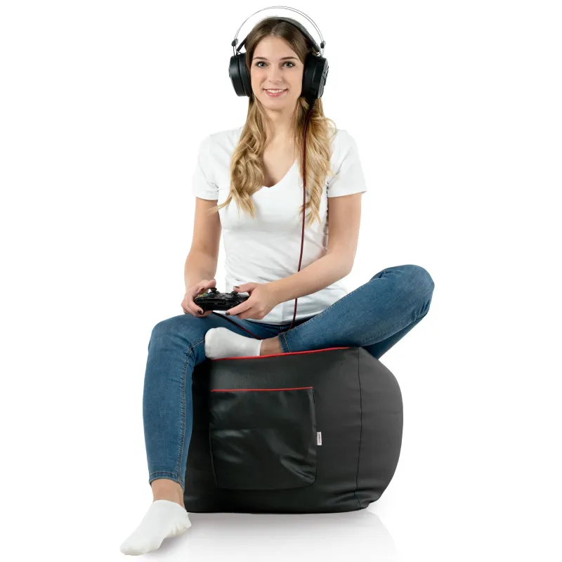 Puff gamer elegante en negro para mejorar tu experiencia de juego