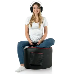 Puff gamer negro cómodo, adecuado para habitaciones infantiles