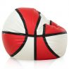 Puff Baloncesto Blanco Rojo Cuero Ecológico
