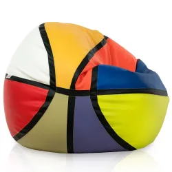 Puff Pelota Basketball para Sentar - Piel Sintética
