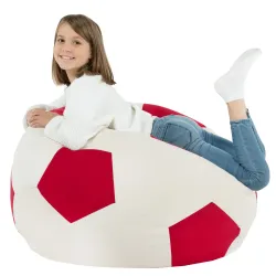 Puff Sillón Pelota de Fútbol XL para niños - Terciopelo Soft – vista 6