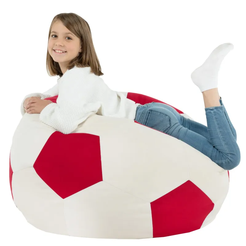 Puff Sillón Pelota de Fútbol XL para niños - Terciopelo Soft – vista 6