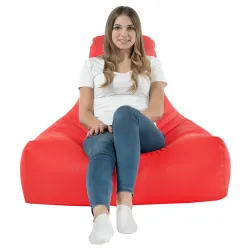 Puff sillón rojo de moda para entornos interiores y exteriores elegantes