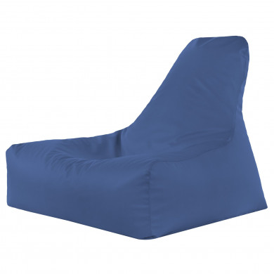 Azul Puff Sillón Bali cuero ecológico