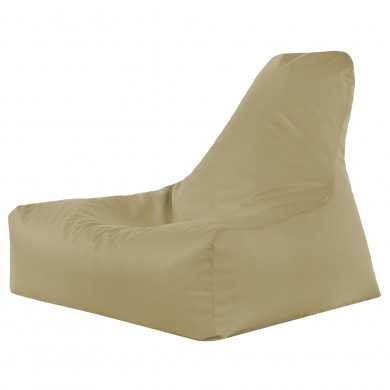 Beige Puff Sillón Bali cuero ecológico