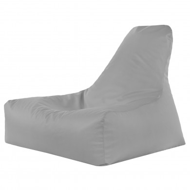 Gris claro Puff Sillón Bali cuero ecológico