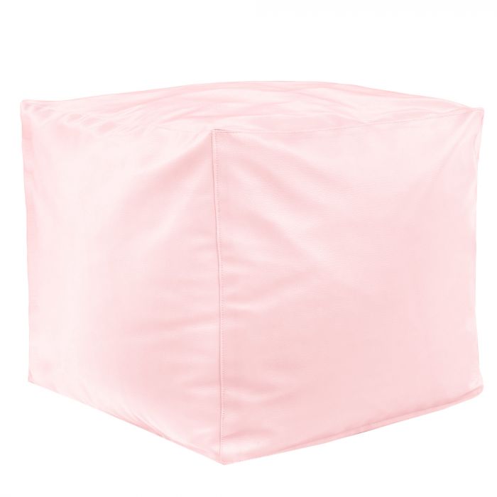Metalizado rosa Puff Cuadrado Cubo cuero ecológico