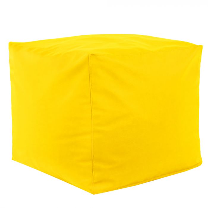 Amarillo claro Puff Cuadrado Cubo cuero ecológico