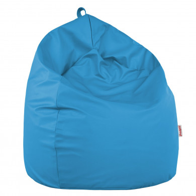 Azul claro puff pera cuero ecológico
