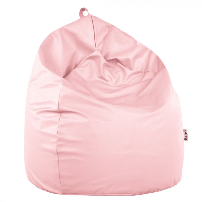 Metalizado rosa puff pera para niños cuero ecológico