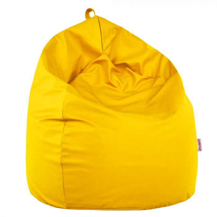 Amarillo claro puff pera para niños cuero ecológico