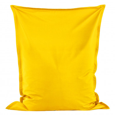Amarillo claro Puff Almohada cuero ecológico