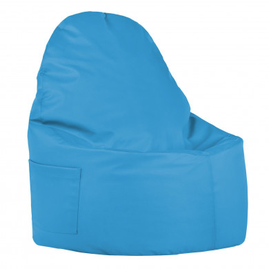 Azul claro Puff Sillón Porto cuero ecológico