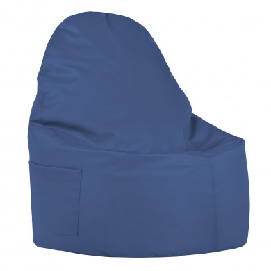 Azul Puff Sillón Porto cuero ecológico