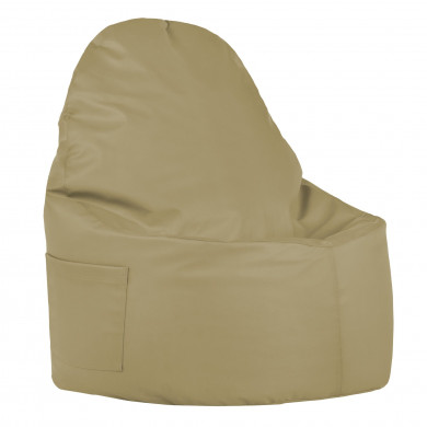 Beige Puff Sillón Porto cuero ecológico