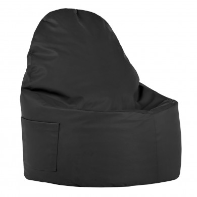 Negro Puff Sillón Porto cuero ecológico