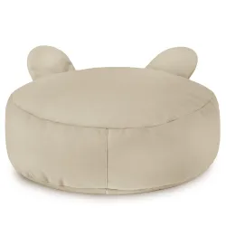 Puff elegante de terciopelo en color perla, ideal para salones y espacios infantiles