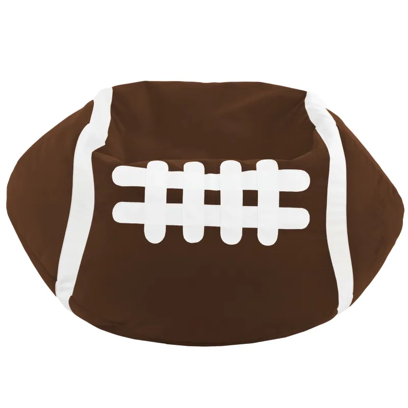 Puff Pelota Rugby Marrón - Terciopelo Soft – vista 2