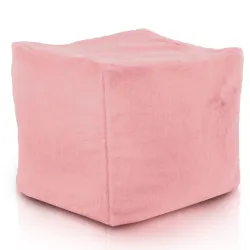 Puff Cuadrado Cubo - Pelo Sintético Yeti