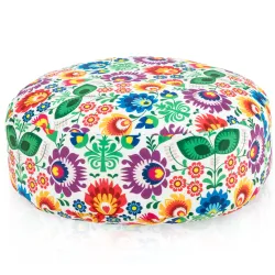 Puff Reposapiés Redondo - Tejido Estampado Premium