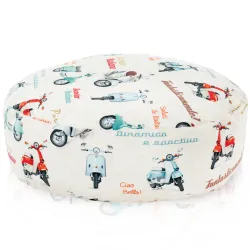 Puff Reposapiés Redondo - Tejido Estampado Premium