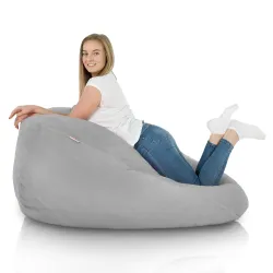 Puff pera Yeti gris cómodo, ideal para las habitaciones de juegos de los niños