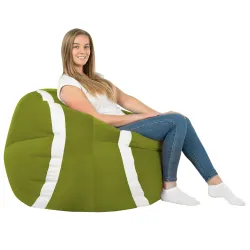 Puff Sillon Pelota Tenis Verde - Terciopelo Soft – vista 2