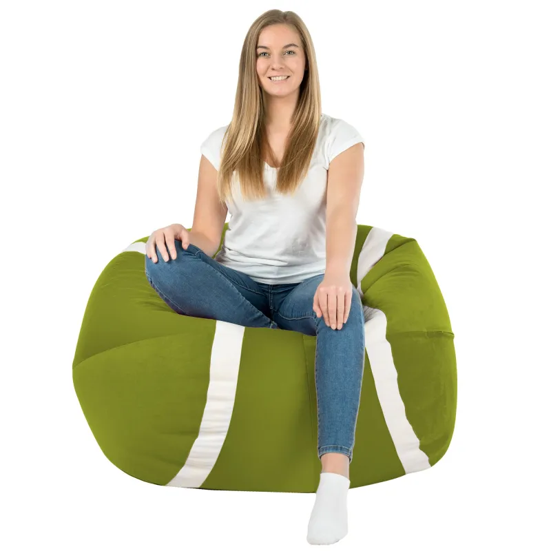 Puff Sillon Pelota Tenis Verde - Terciopelo Soft – vista 3