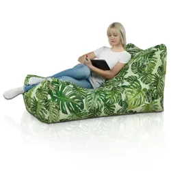 Sillón puff exterior estilo jungla ideal para relajarse en el jardín