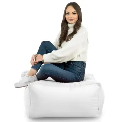 Mesa puff blanca duradera para uso exterior prolongado