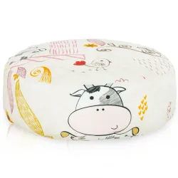 Puff Reposapiés Redondo - Tejido Estampado Premium