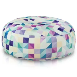 Puff Reposapiés Redondo - Tejido Estampado Premium