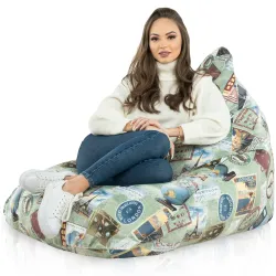 Puff Asiento de Suelo XL Bermuda - Tejido Estampado Premium – vista 51