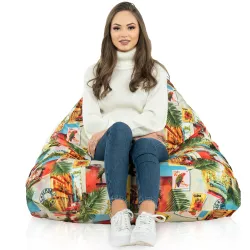 Puff Asiento de Suelo XL Bermuda - Tejido Estampado Premium – vista 69